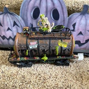Snow village Halloween department, 56 haunted trails toxic waste, car, limited